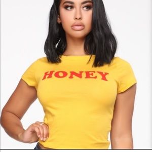 Fashion nova honey cropped tee small